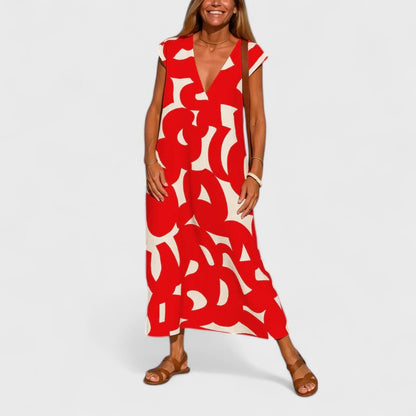 Arden | Summer Midi Dress V Neck Flowing