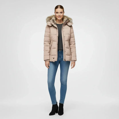 Hooded quilted puffer jacket for women view 10