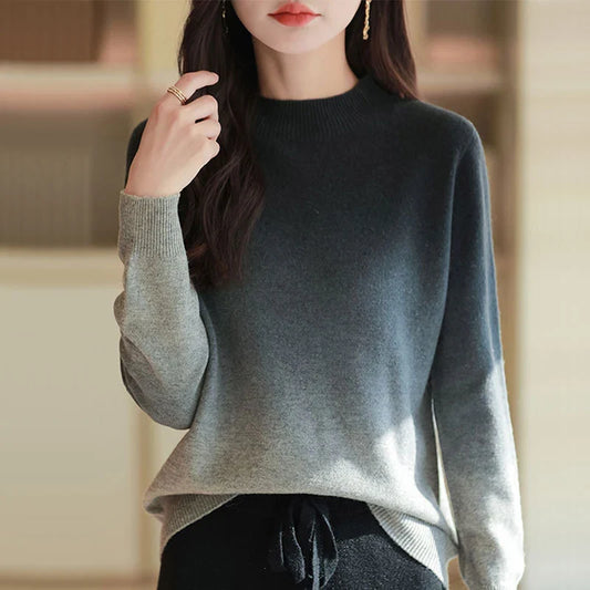 Sienna ombre mock-neck sweater for women