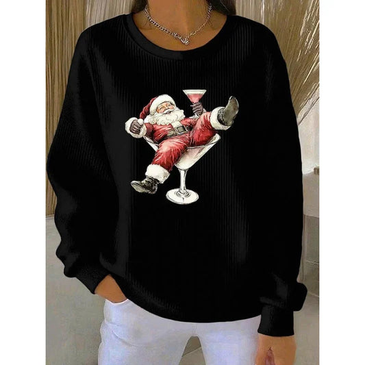 Noelle Santa print Christmas sweatshirt for women
