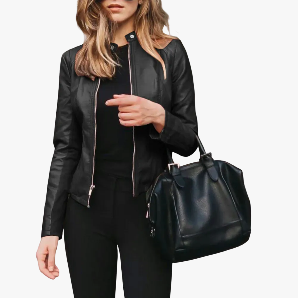 Astoria leather-look bomber jacket for women