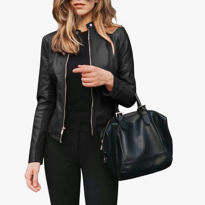 Astoria leather-look bomber jacket for women