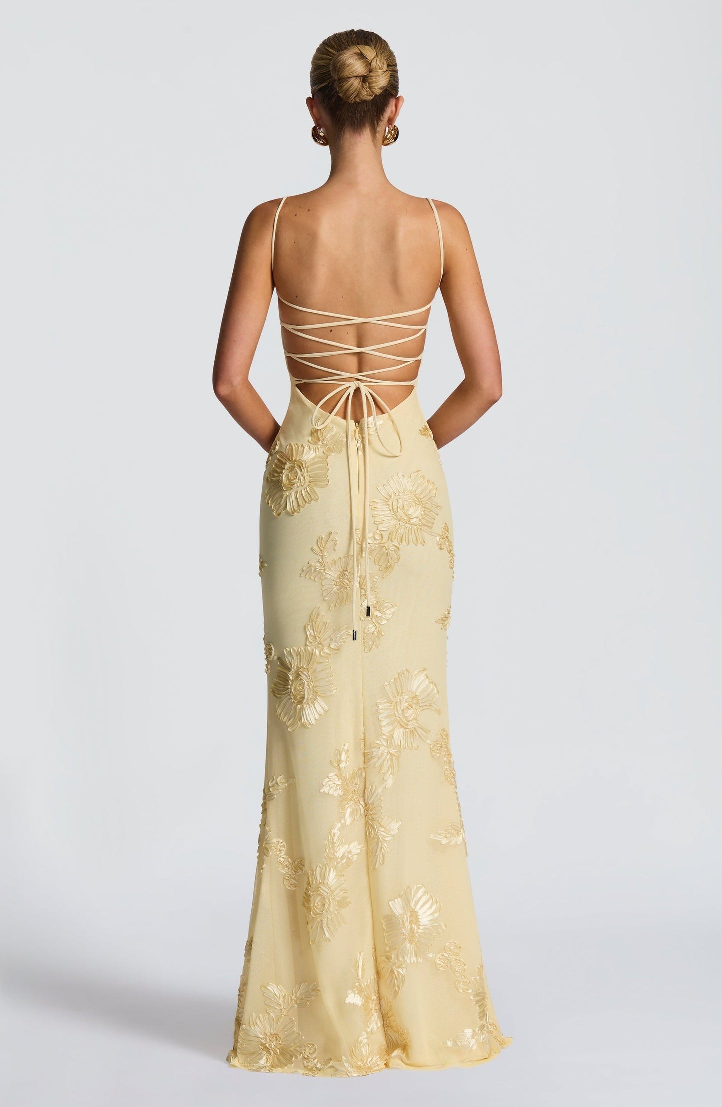 Constance | Floral Corset Spaghetti Strap Maxi Wedding Guest Dress