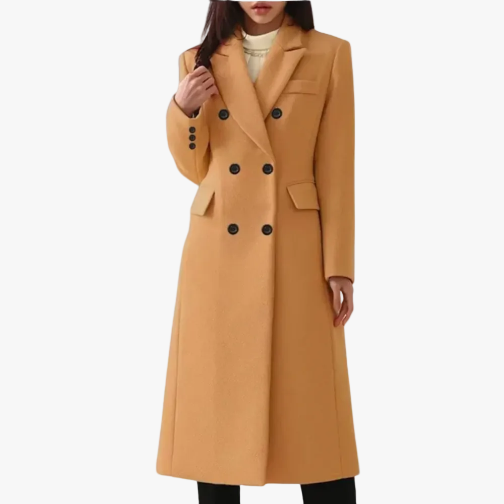 Nordvik double-breasted wool-look overcoat for women
