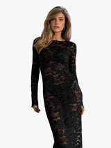Xanthe women's long-sleeve lace maxi dress