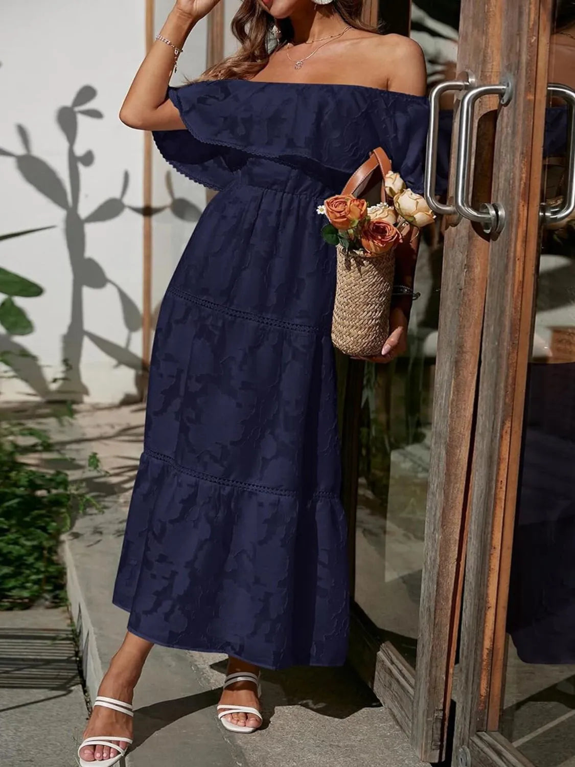 Sylvia | Off-Shoulder Tiered Ruffle Maxi Dress