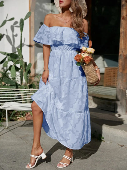 Sylvia | Off-Shoulder Tiered Ruffle Maxi Dress
