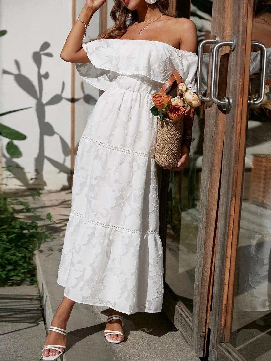 Sylvia | Off-Shoulder Tiered Ruffle Maxi Dress