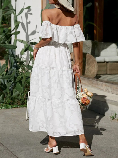 Sylvia | Off-Shoulder Tiered Ruffle Maxi Dress