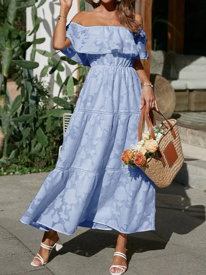 Sylvia | Off-Shoulder Tiered Ruffle Maxi Dress