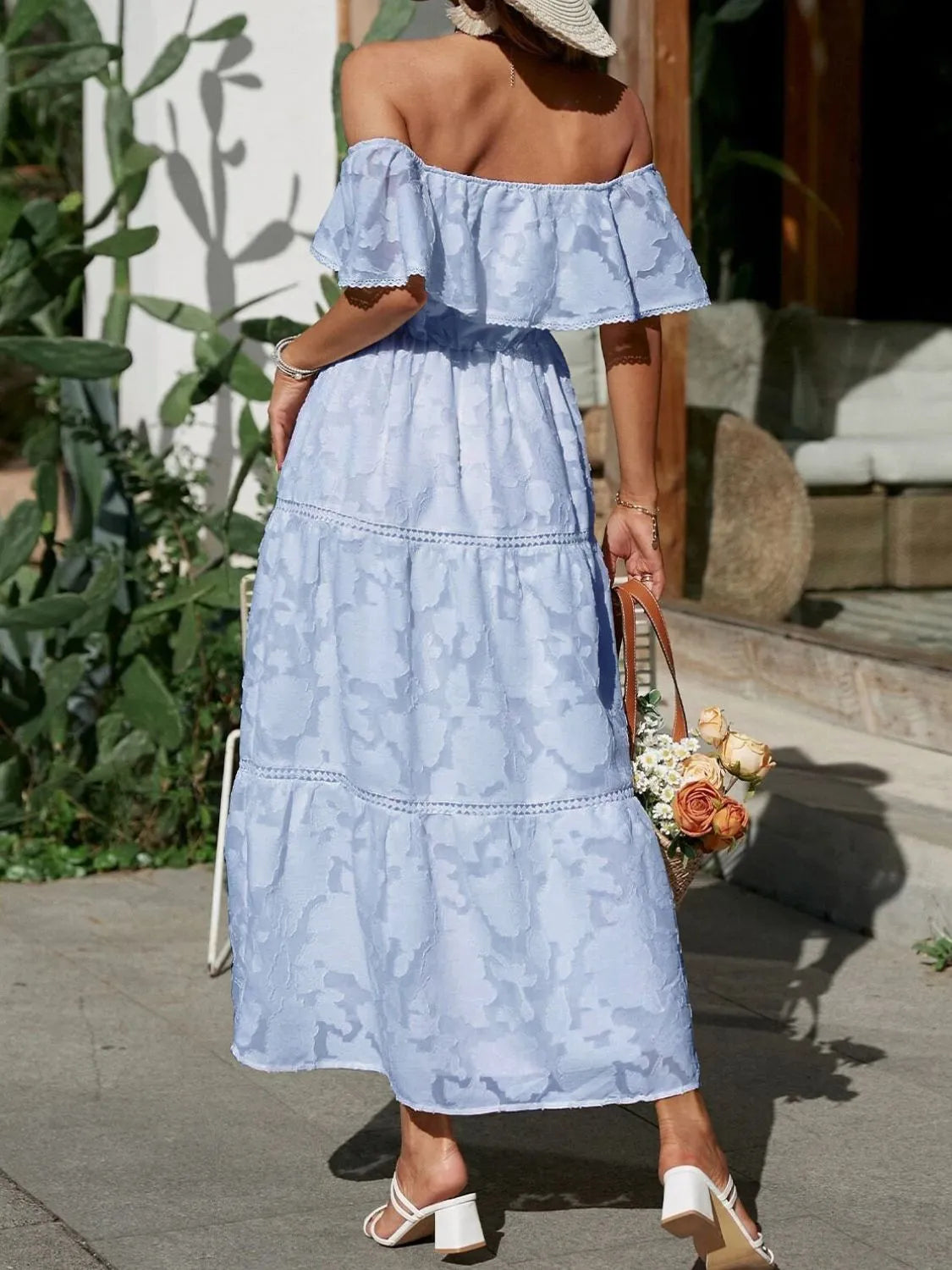 Sylvia | Off-Shoulder Tiered Ruffle Maxi Dress
