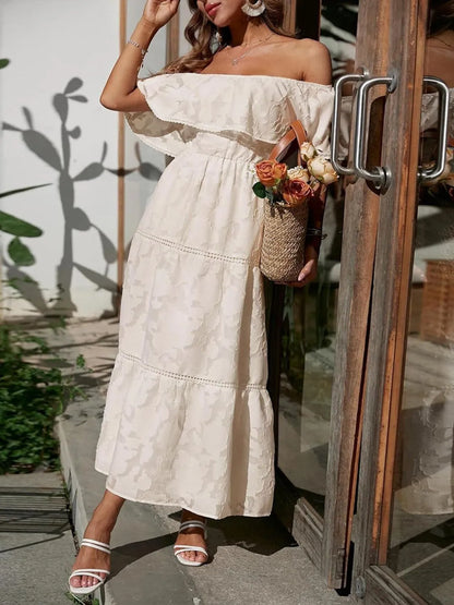 Sylvia | Off-Shoulder Tiered Ruffle Maxi Dress