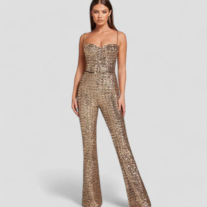 Tressa | Sequin Wide Leg Evening Jumpsuit
