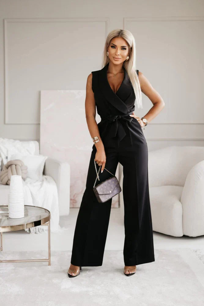 Miralyn | Sleeveless Wrap Wide Leg Jumpsuit