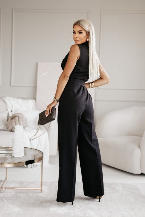Miralyn | Sleeveless Wrap Wide Leg Jumpsuit