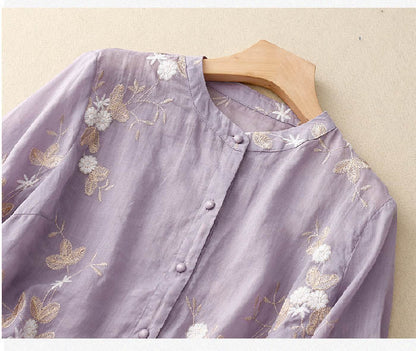 Jessica | Elegant Floral Embroidery Blouse