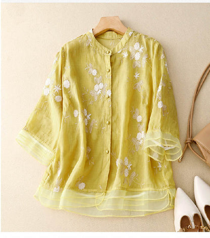 Jessica | Elegant Floral Embroidery Blouse