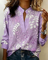 Eluned women's floral high-collar blouse