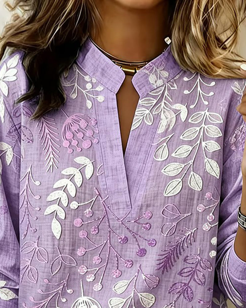 Eluned women's floral high-collar blouse