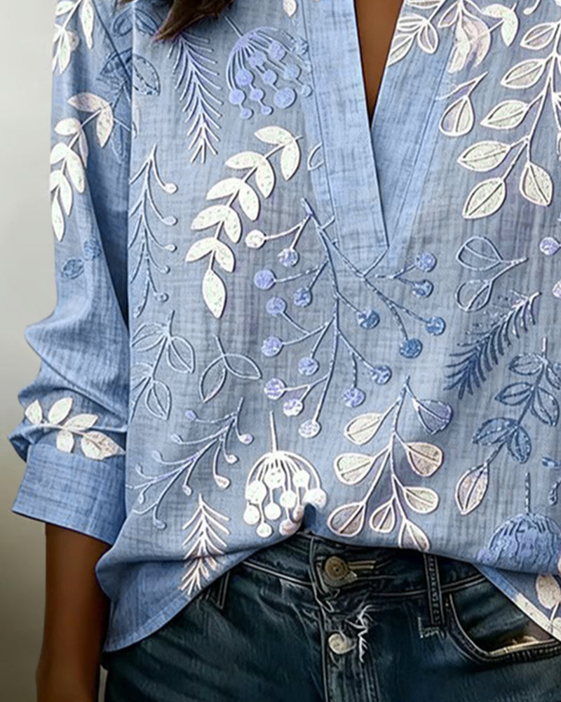 Eluned women's floral high-collar blouse