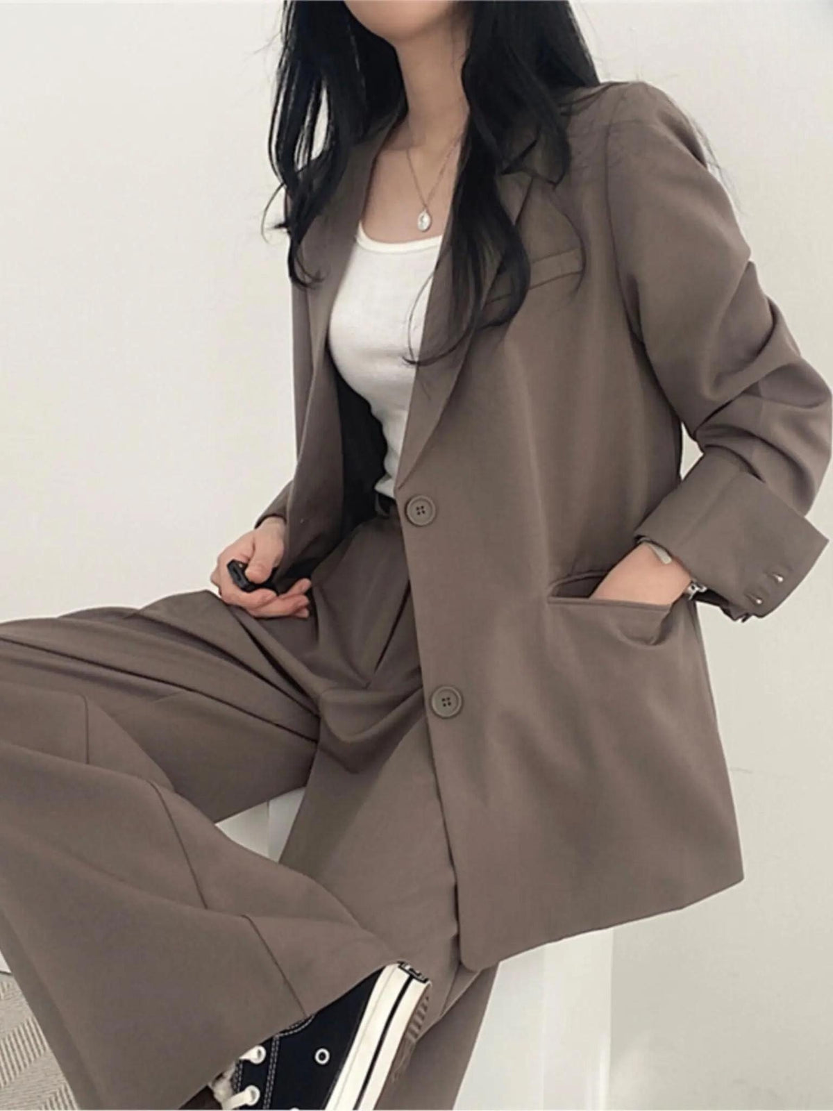 Oversized blazer pant suit, view 3