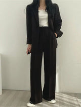 Yolanda oversized blazer pant suit in pink, front view