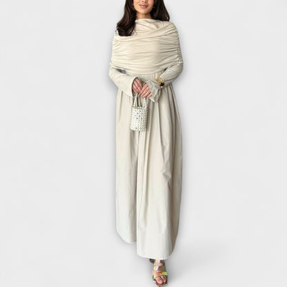 Long sleeve high-neck maxi dress, view 4