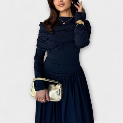 Long sleeve high-neck maxi dress, view 6