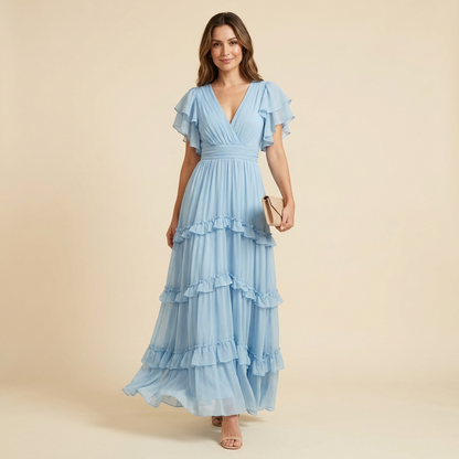 Empire waist tiered maxi dress, view 2